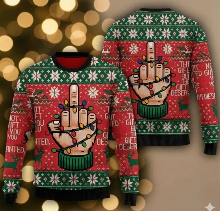 2025 Santa Claus Ugly Christmas Sweaters For Women Clothing Hilarious Animals Cat Raccoon Christmas Jumper Set Xmas Sweater Tops