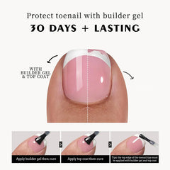 New 120Pes False Nails on Legs French Short Sguare Press on Toe Nails Foot False Nails Feet for Women JZJCDJ01