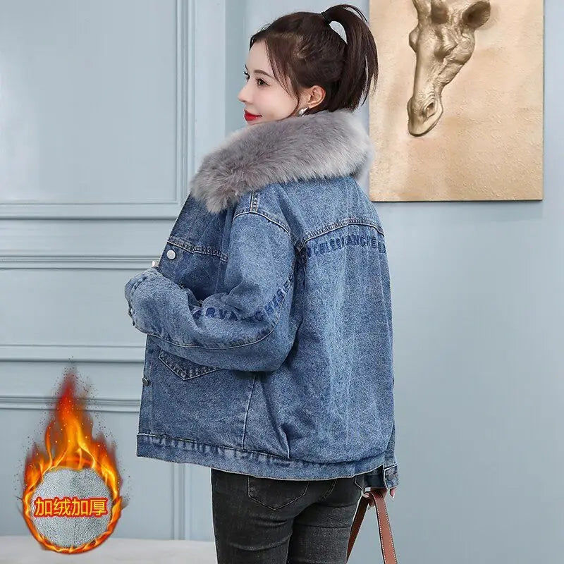 Coats Jean Jackets Women 2025 Winter Denim Jacket Designer Very Warm Latest Fashion High Quality Woman Coat Overcoat Cowgirl