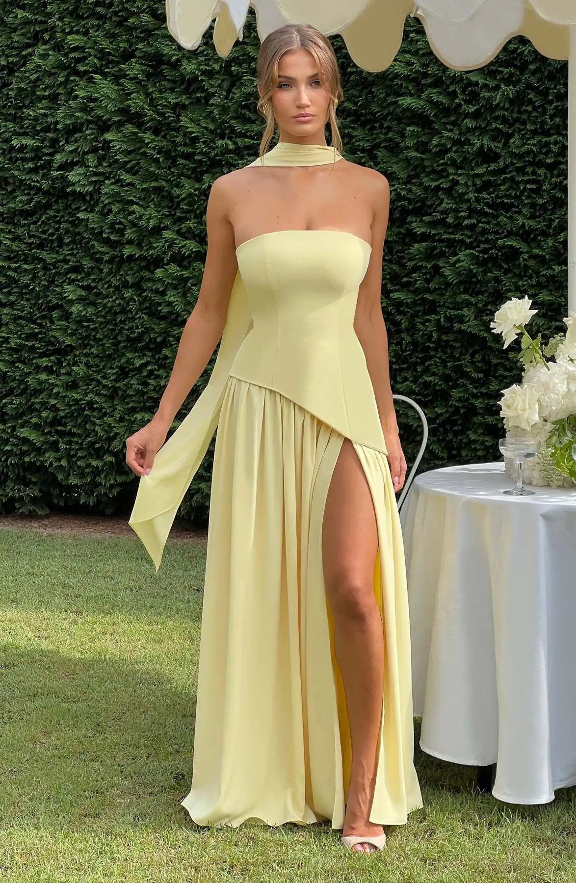 Chiffon Lace Ethereal Evening Gown