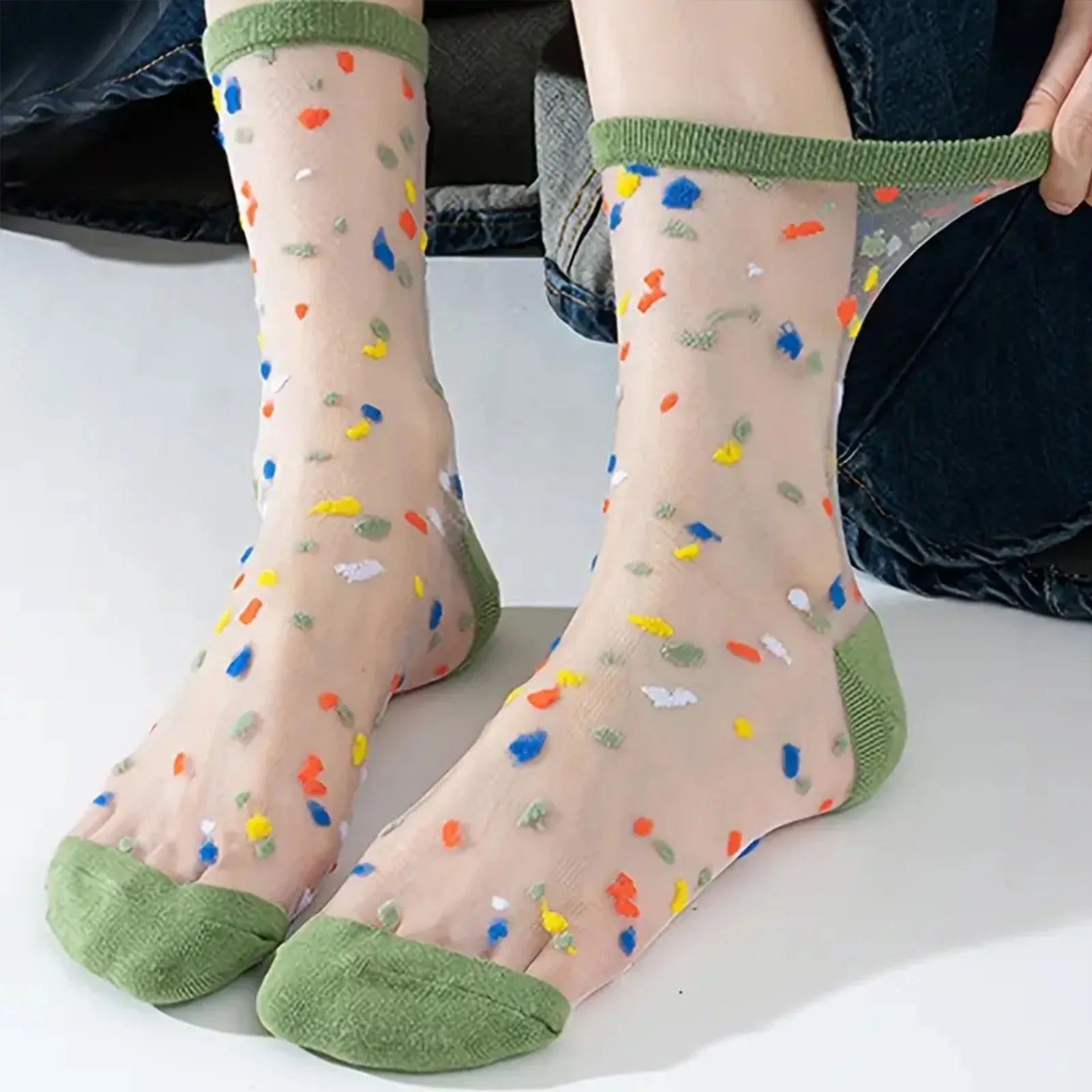 Sheer Lace Summer Spot Socks