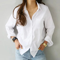 Modern Office Essential White Blouse