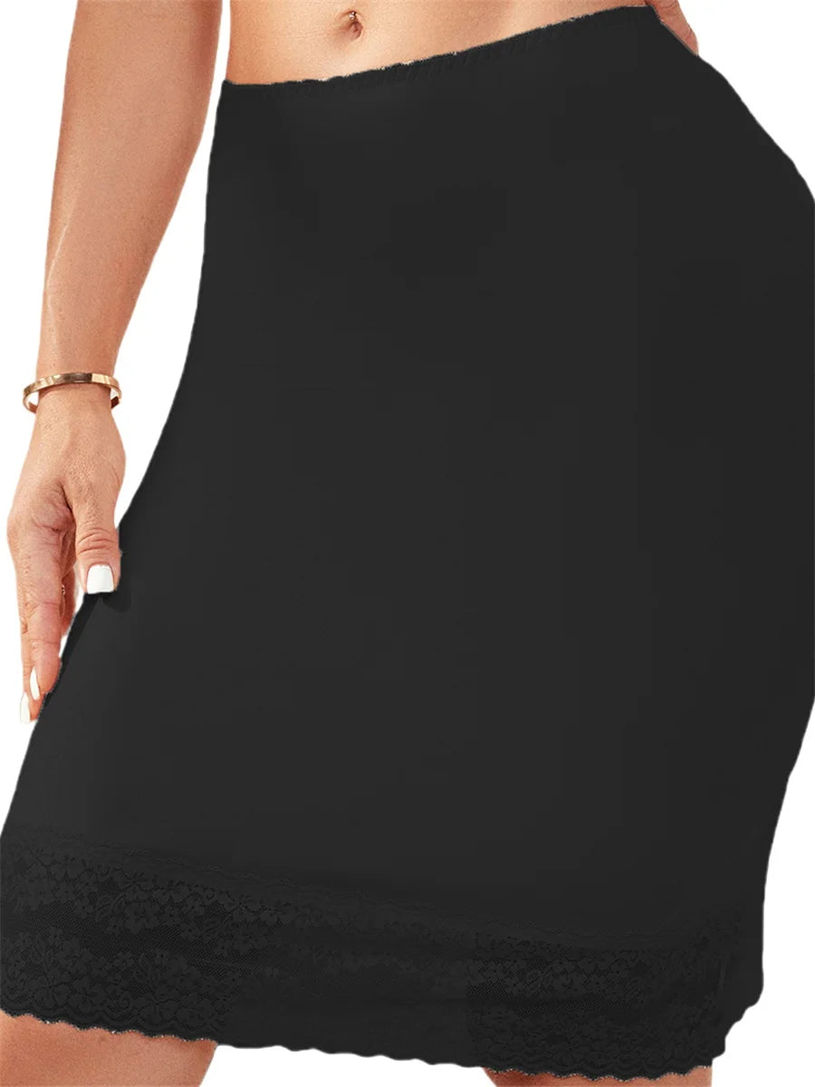 Elegant Lace-Trim Half Slip Underskirt