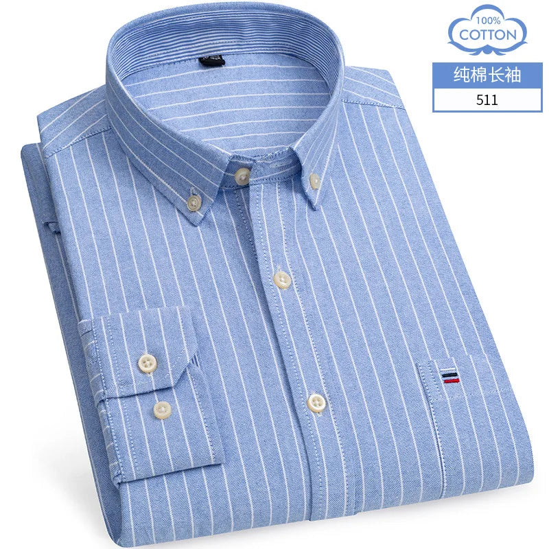 Oxford Striped Cotton Casual Shirt