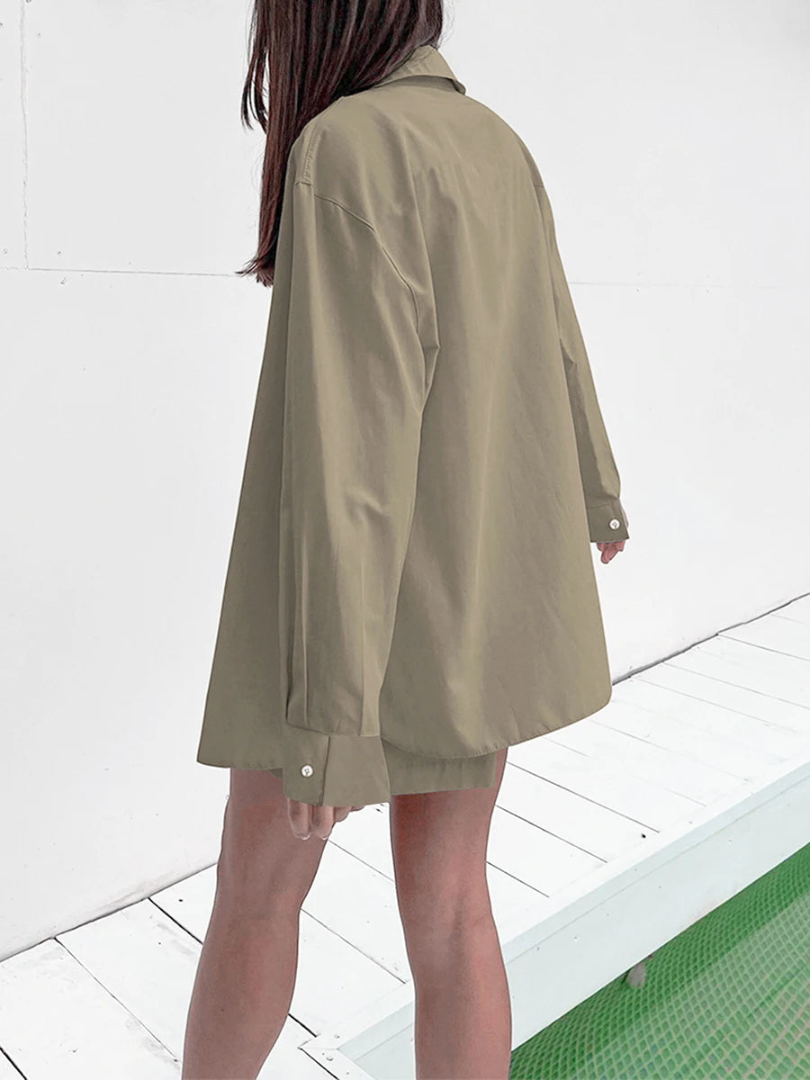 Velvet Shirt & Short Set