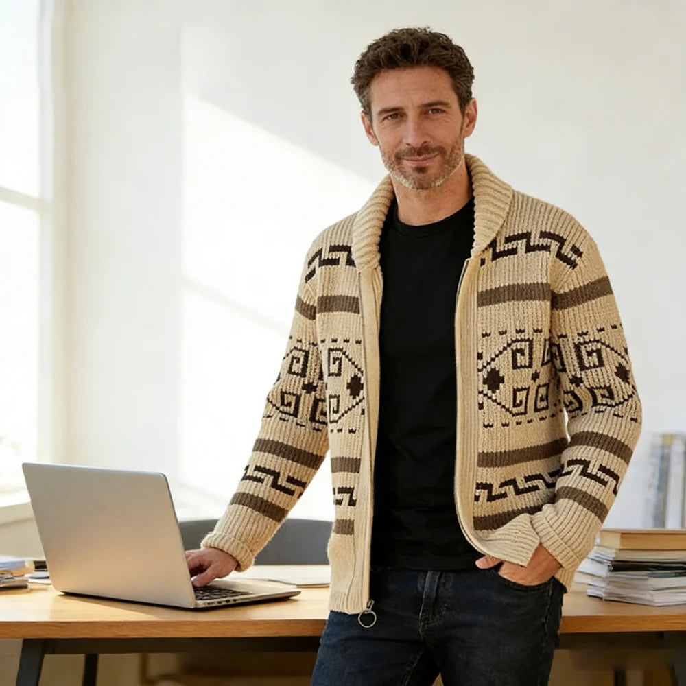 Winter Men's Cardigan Sweaters Fashion Male Knitted Sweater Thermal Warm Coats Casual Man Cashmer Lapel Knitted Jackets Clothing