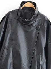 Black Faux Leather Moto Jacket