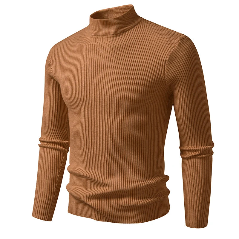 Striped Mock Neck Pullover