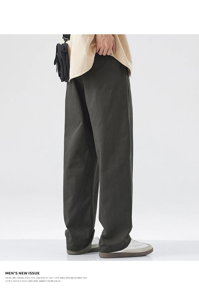 Retro Cotton Straight Casual Pants