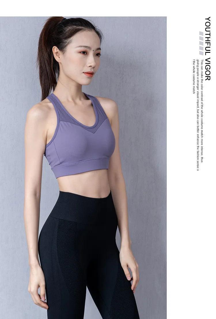 Plus Size Women's Sports Bra High Support Breathable Moisture Wicking Running Workout Fitness Athletic Underwear