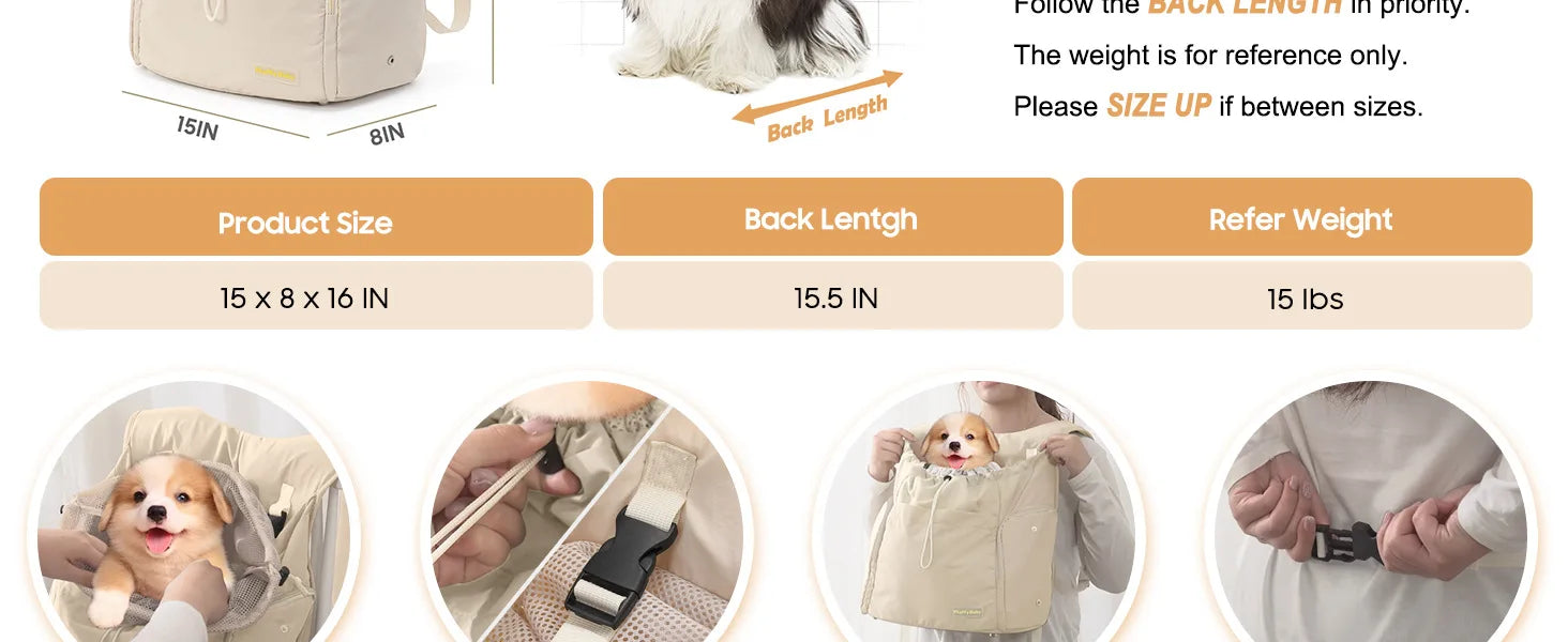 Pet Travel Chest Backpack Large Capacity Portable Breathable Handbag Outdoor Travel Cat and Dog Bag
