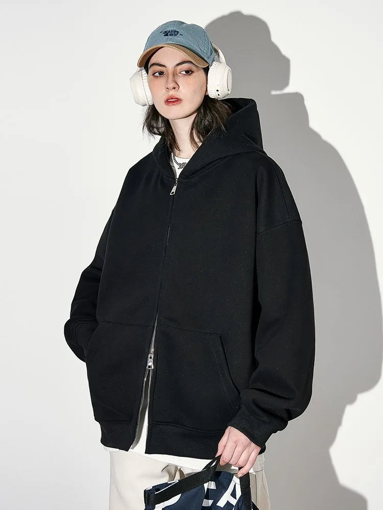 Warm Hooded Double Zip Jacket