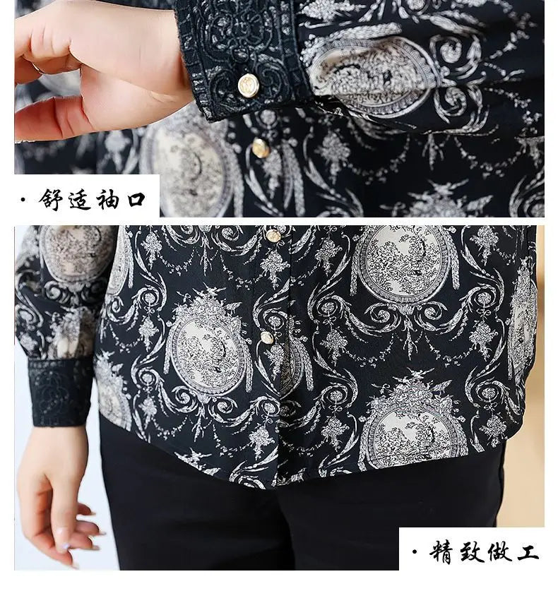 Printed Satin Commuter Shirt Women