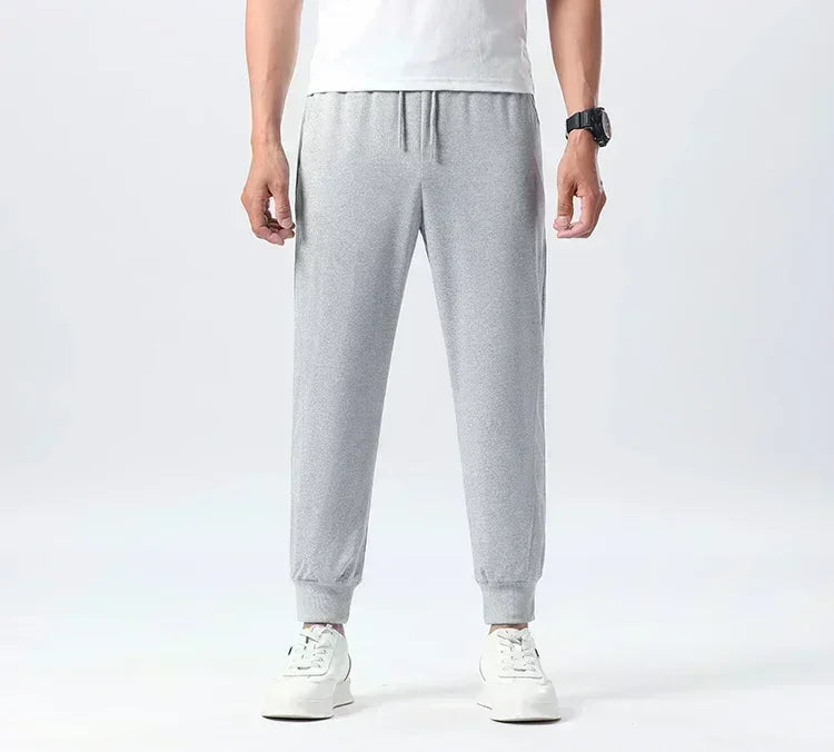 Men'S Casual Joggers with Elastic Drawstring Waist & Cuffed Ankles - 100% Polyester Knit, Loose Fit Print Athletic Pants for Gym