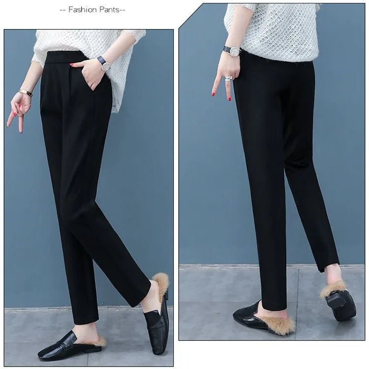 High Waist Woolen Harem Pants
