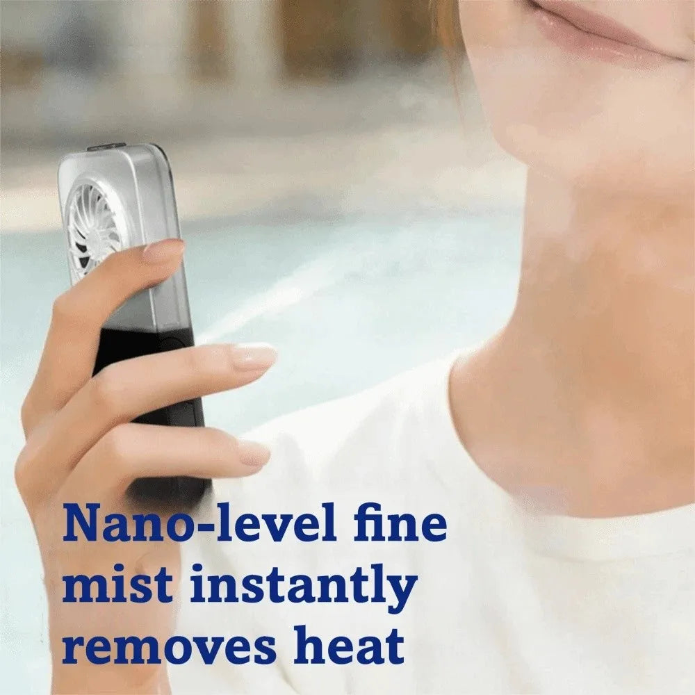 Mini Size Handheld Mist Fan USB Powered Compact Design Portable Mist Fan Moisturizing Function Mist Sprayer USB Rechargeable Fan