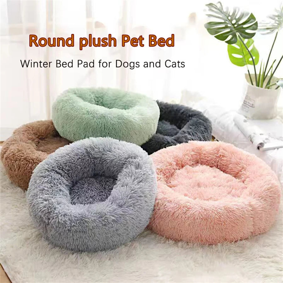 Faux Fur Donut Calming Cat Bed