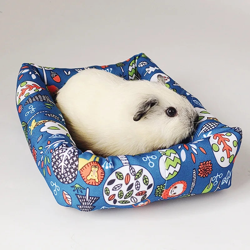 Pet Sleep Bed Rectangle Mat with Rattan Cooling Pad for Small Animals Dogs Cats Rabbit Guinea Pig Hamster Squirrel All Seasons