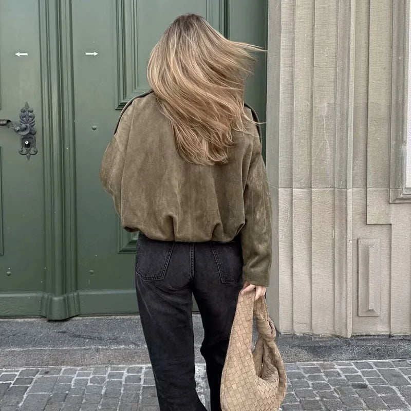 Vintage Loose Bomber Jacket