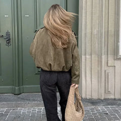 Vintage Loose Bomber Jacket