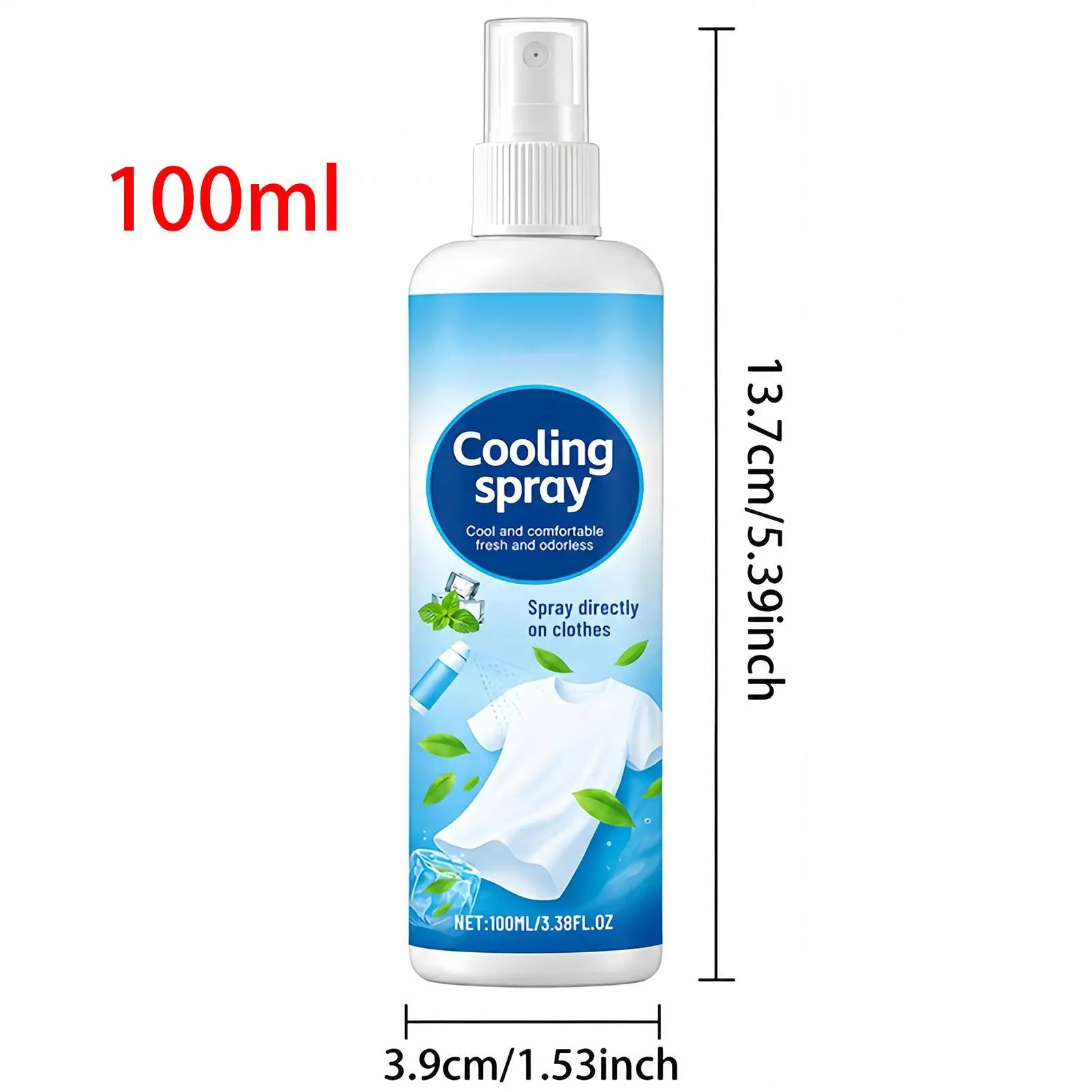 Effective Portable Cooling Spray 100ml Long Lasting Hydrating Body Mist for Summer Outdoor Sports Gym Travel Soothing Skin Face