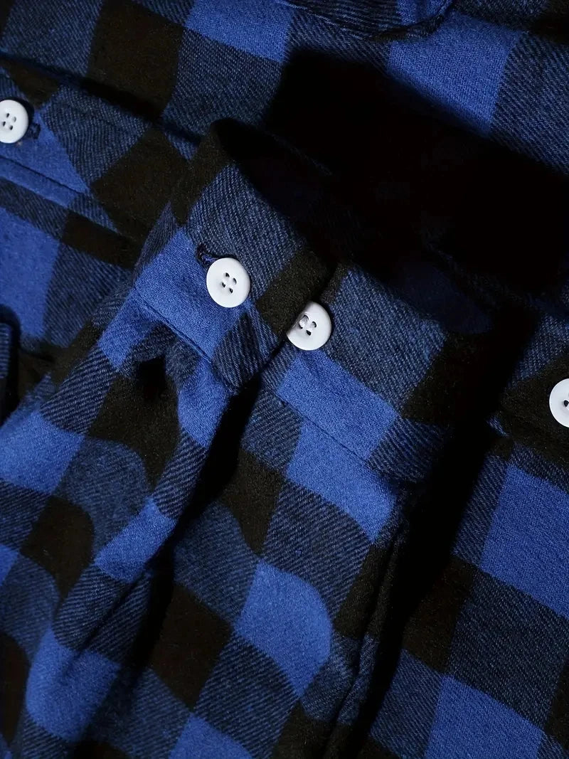 Classic Plaid Flannel Shirt Men