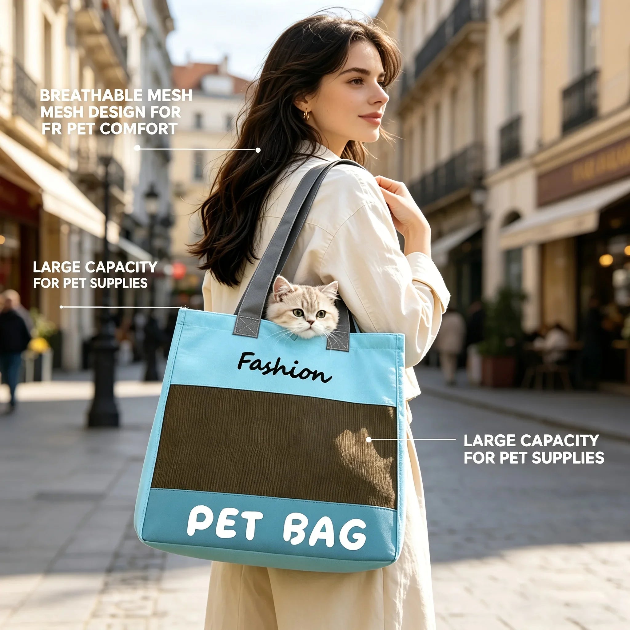 Pet Cat Carrier Bag Outdoor Travel Backpack for Cats Small Dogs Breathable Cat Carrying Bag Pet Supplies Outdoor Travel Camping