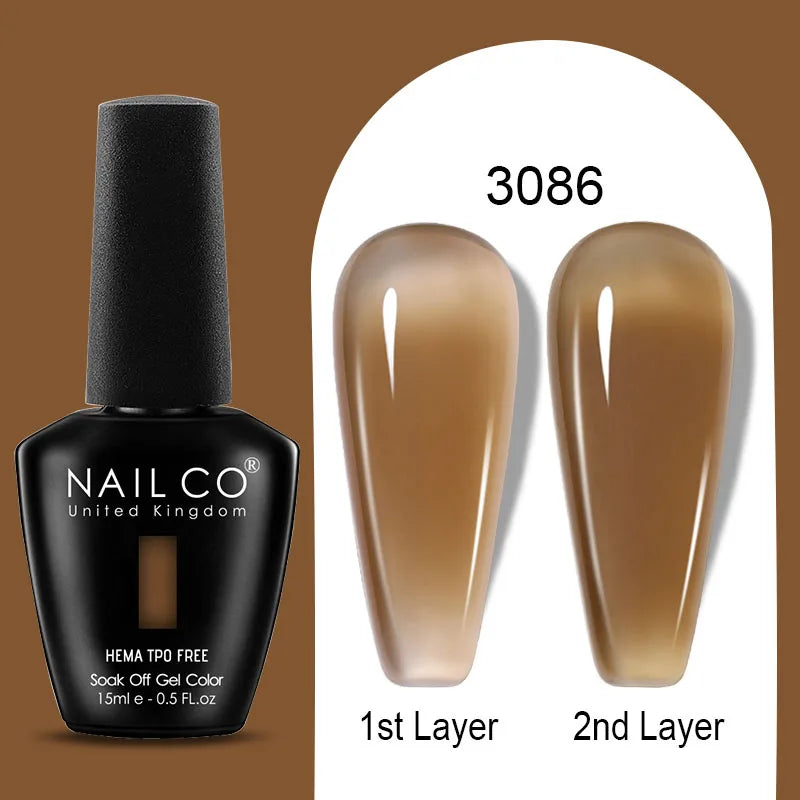 NAILCO 15ml Colorful Jelly Gel Nail Polish Gorgeous Color HEMA TPO FREE Soak Off UV LED Semi Permanent Long Wear Gel Varnish