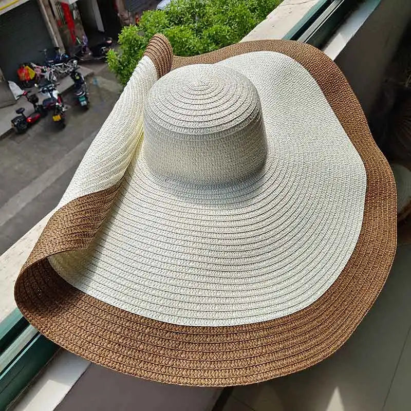 60cm Oversized Foldable Straw Sun Hat