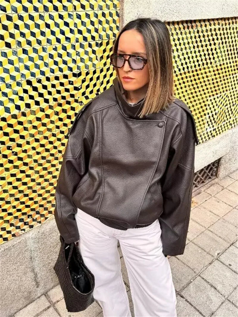 Black Faux Leather Moto Jacket