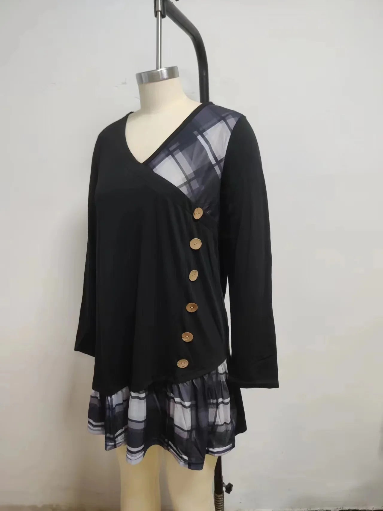 Loose Fit V-Neck Long Dress