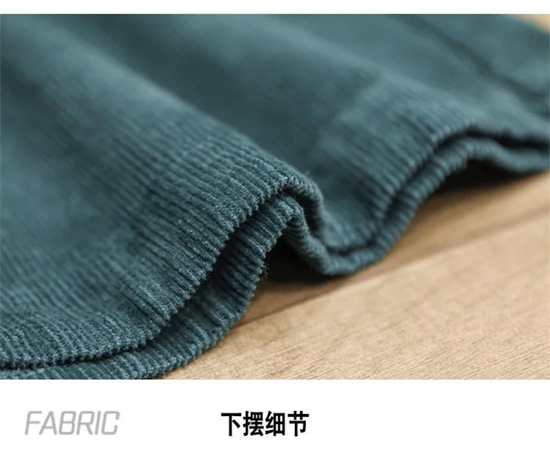Casual White Corduroy Button Jacket