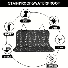 1pc Black Waterproof Pet Car Seat Cover Cushion Rear Seat Protection Pad for Dogs And Cats Safe Travel Accessories
