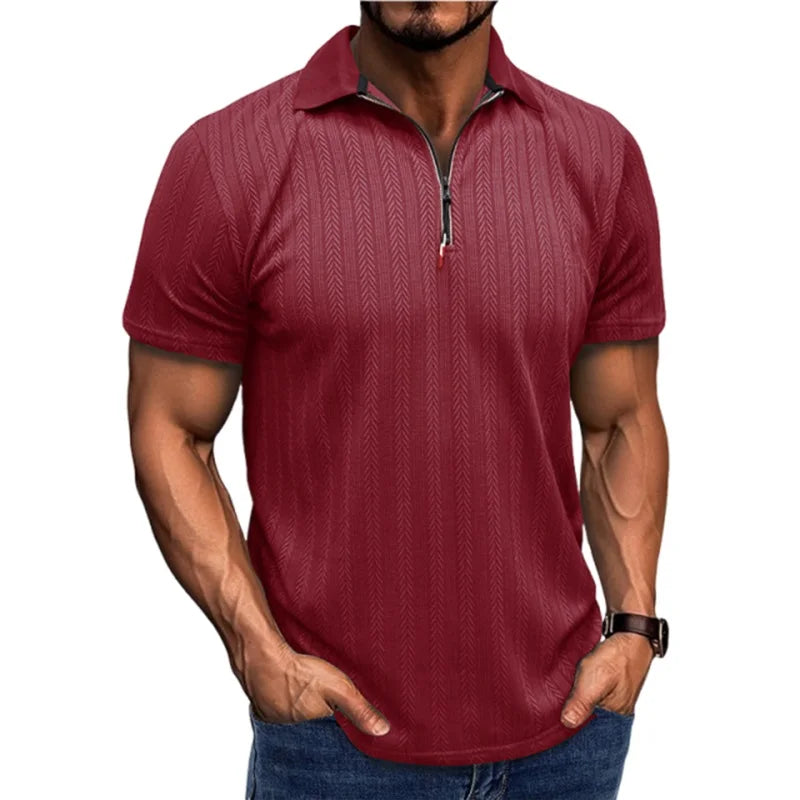 Jacquard Zip Polo