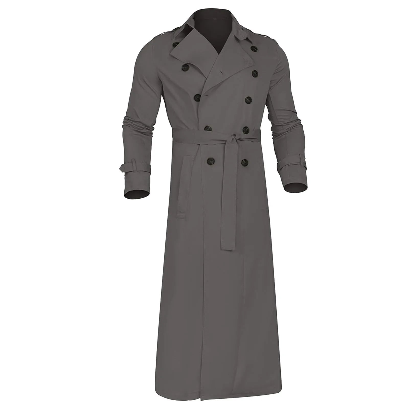 Men’s Luxury Full-Length Trench Coat – England Style Business Overcoat