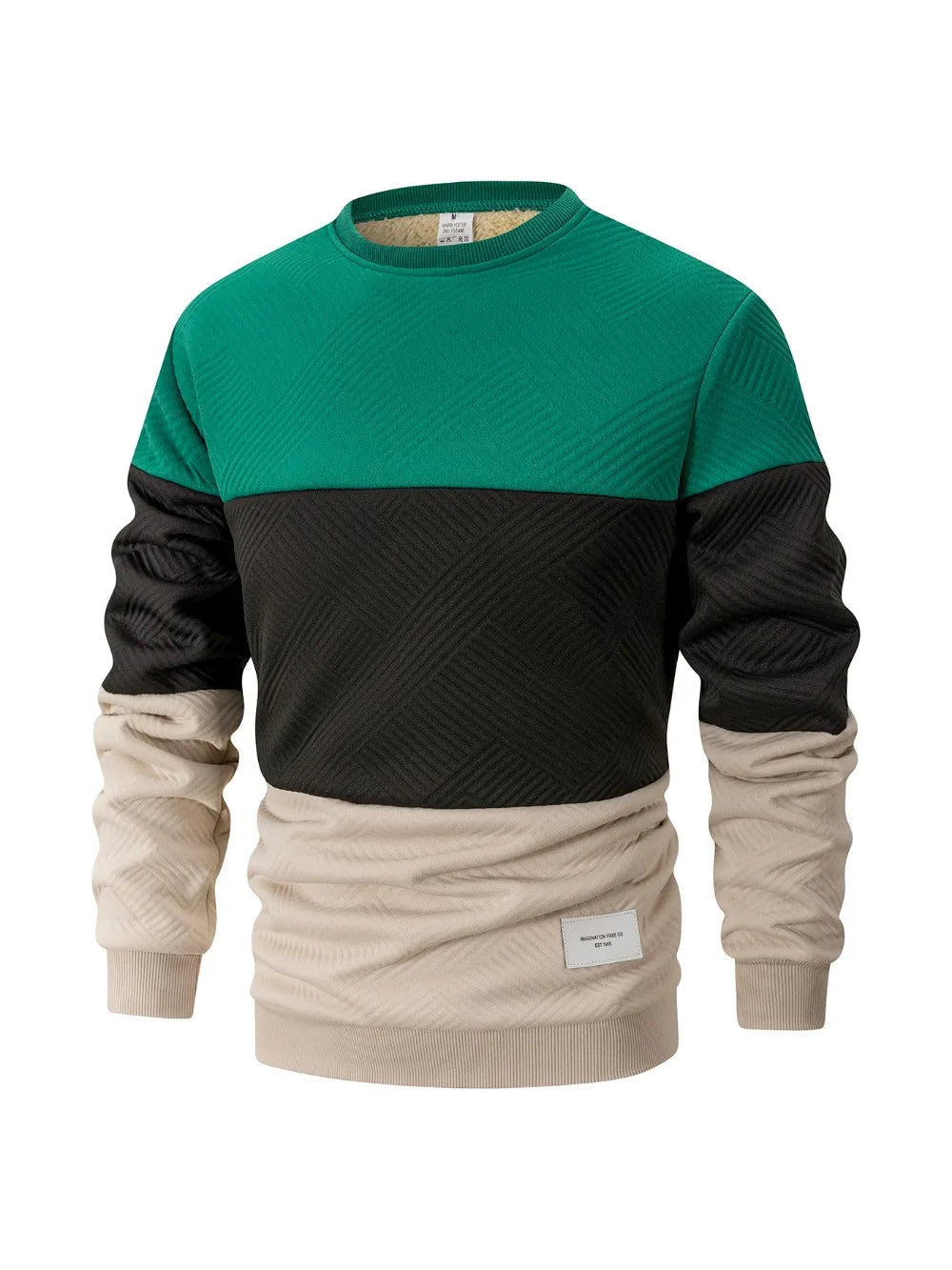 Thick Patchwork Knit Pullover