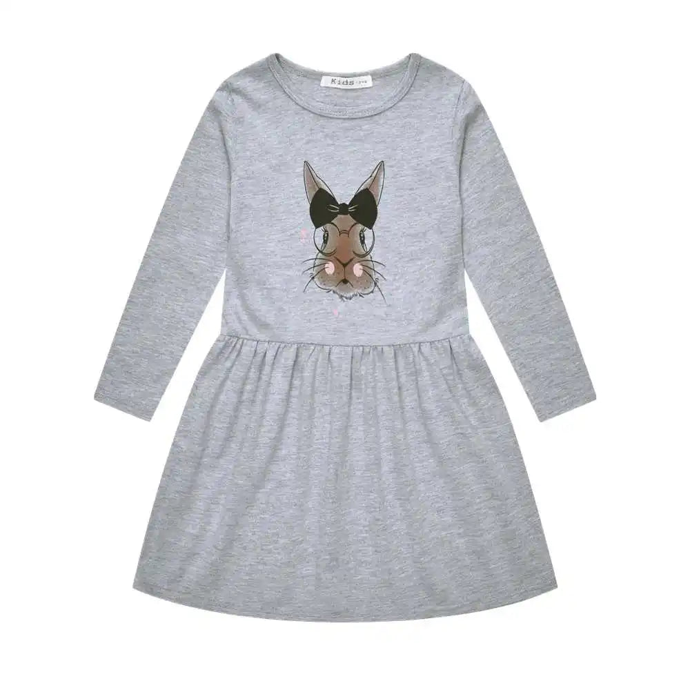 Printed Flower Casual Girls Dress