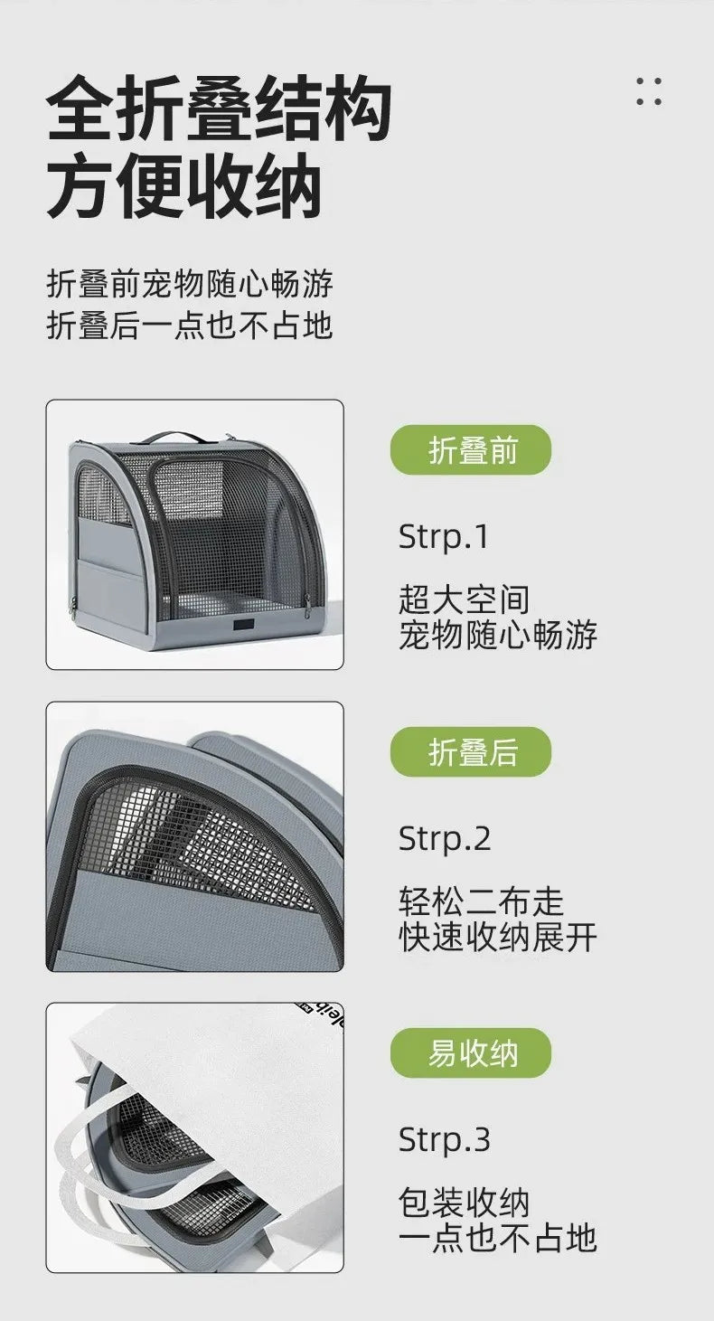 Pet Car Portable Dog Kennel Foldable Scratch Resistant Breathable Cat Bag for Outdoor Use Pet Cat Backpack Carrier