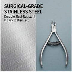 Professional Pedicure Nail Tools: Double Springs Cuticle Trimmer, Sharp Blade Clippers for Nail Art & Care