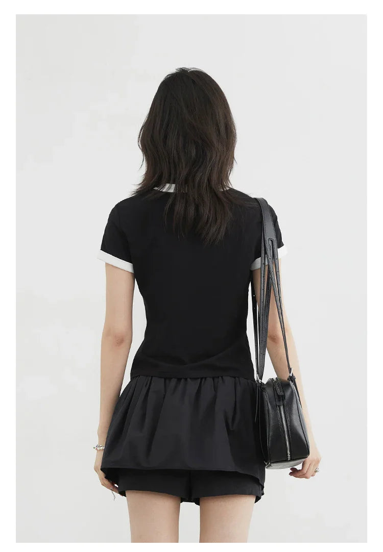 Color Contrast Patchwork Sport Tee