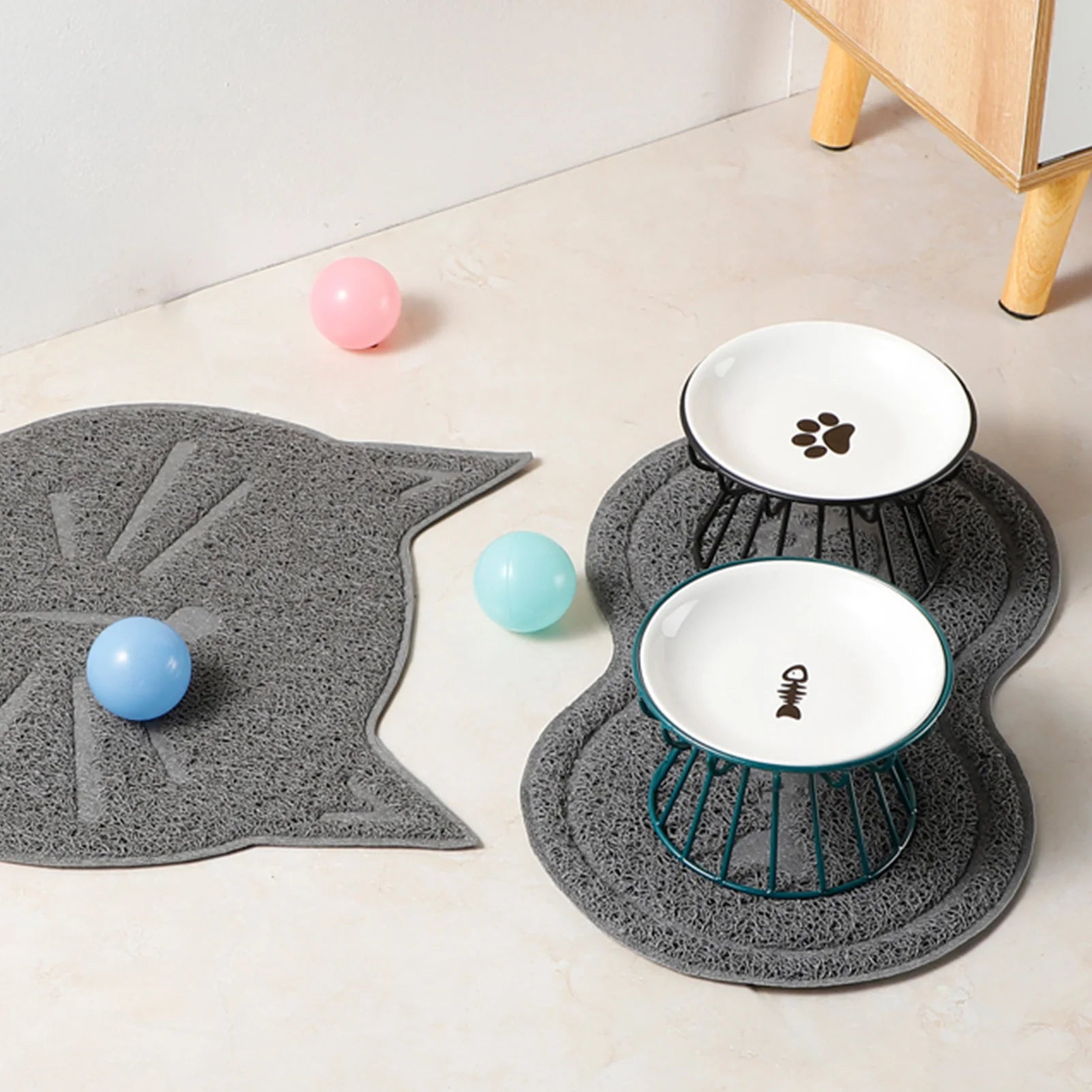 Pet Ceramic Bowl Nordic High Footed Ceramic Cat Food Bowl Snack Can Plate Anti Overturning Kitten Puppy Food Water Feeding Bowl