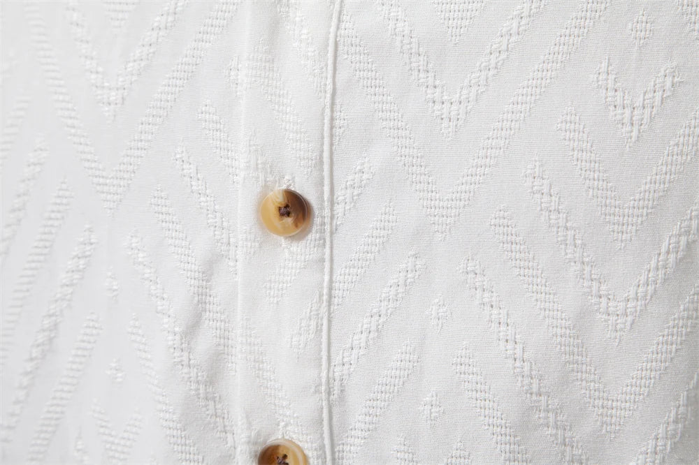 Solid Cotton Half Button Shirt