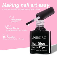 LIMEGIRL Nail Tips Glue Gel 7.5ml UV Glue for False Nail Gel Polish Manicure Hybrid Gellac Multi-function Strong Gel Nail Polish