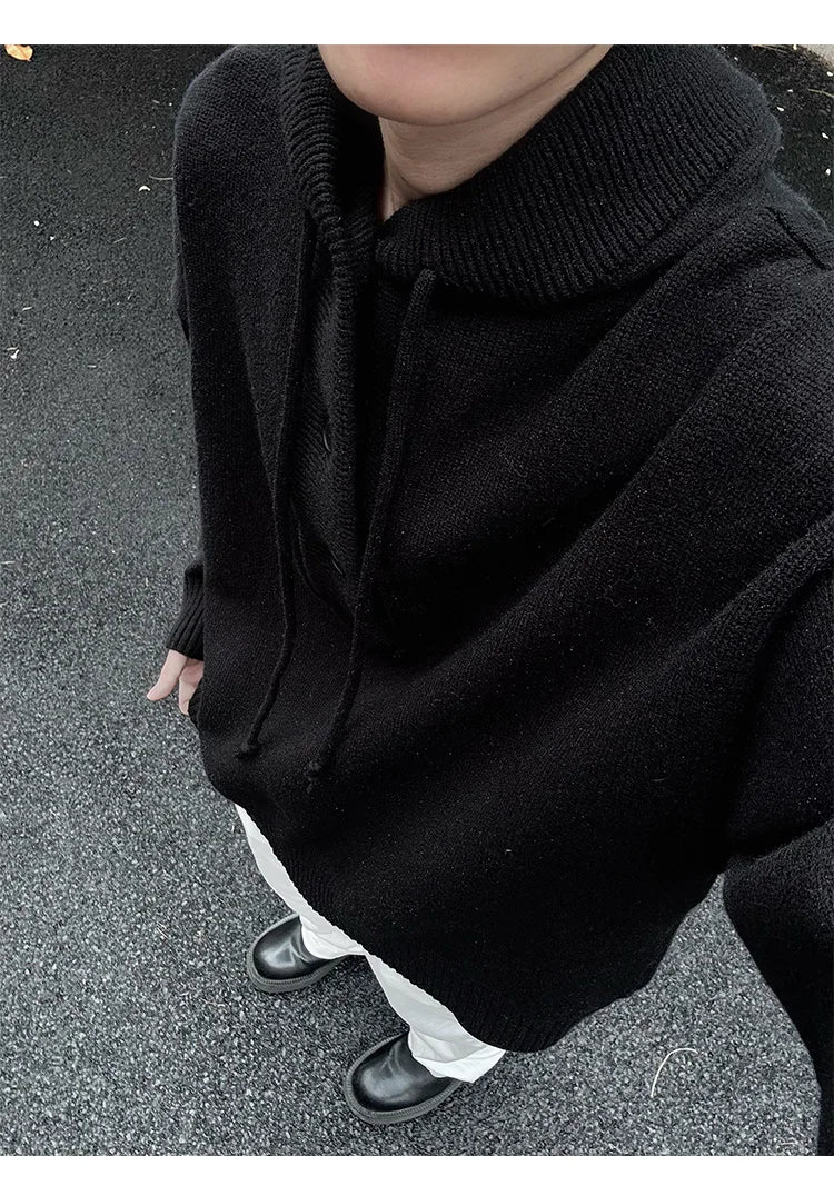 New Autumn Winter Sweaters for Men Loose Trendy Brand Hooded Pullover Sweaters