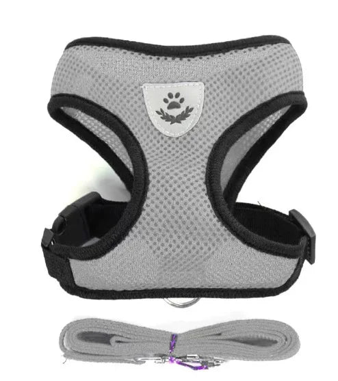 Pet Leash Undershirt Harnesses Mesh Breathable Adjustable Easy Control Reflective Undersh Medium Pet Accesrt Dog Harness Collar