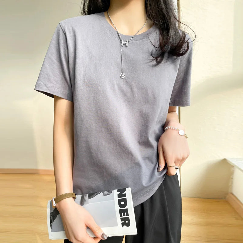 Loose Cotton Summer Tee Women
