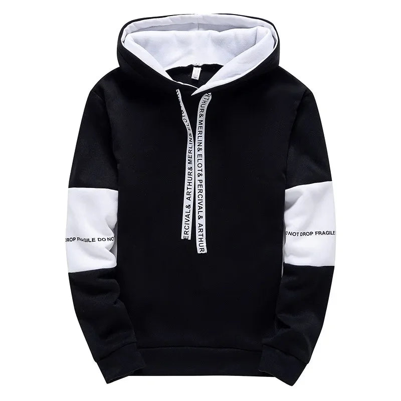 Printed Casual Hooded Pullover Sweatshirt