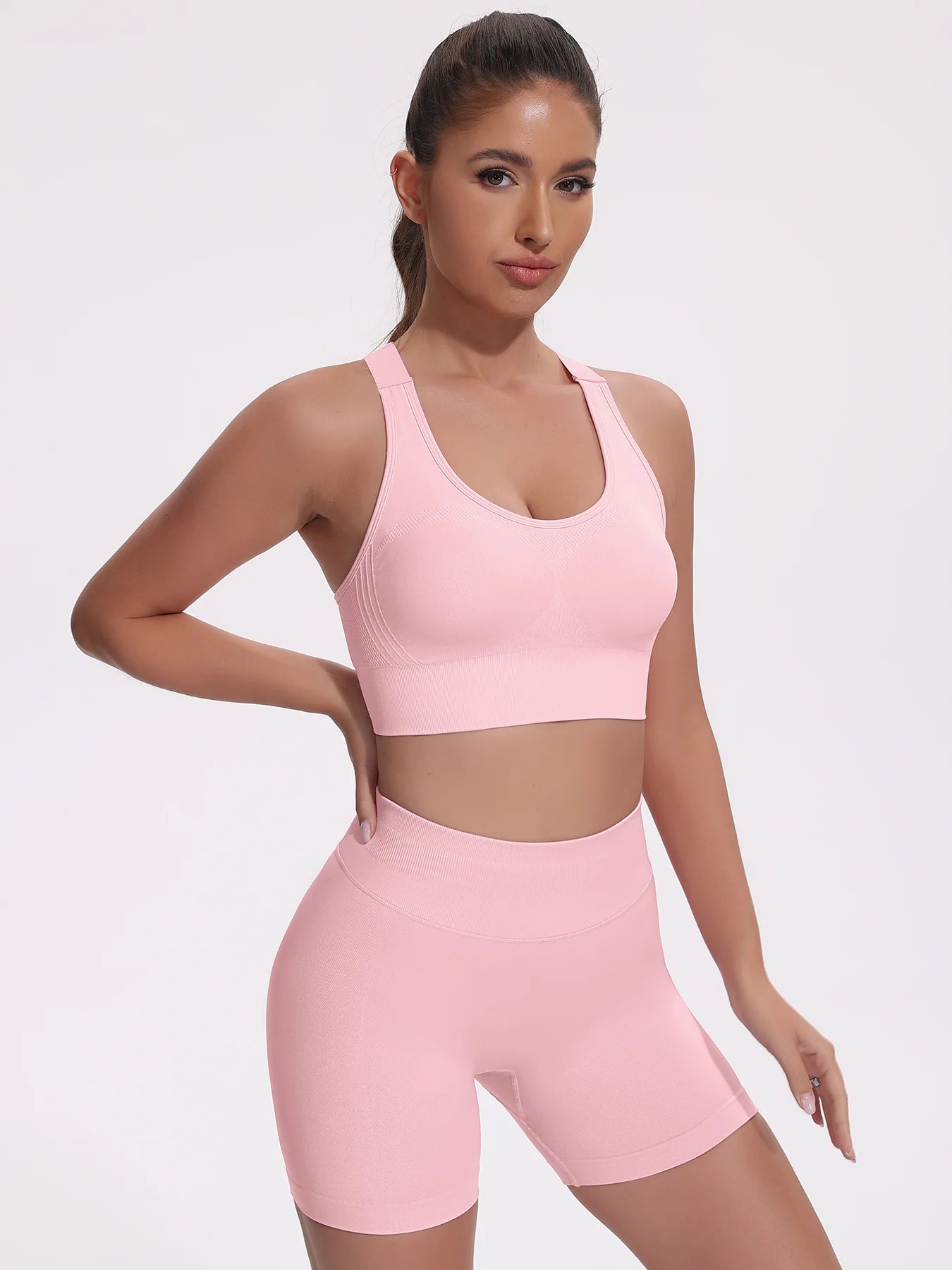 Beautiful Back Sports Bras For Women Seamless Adjustable Strap Shockproof Elastic Fitness Athletic Brassiere Slim Yoga Top