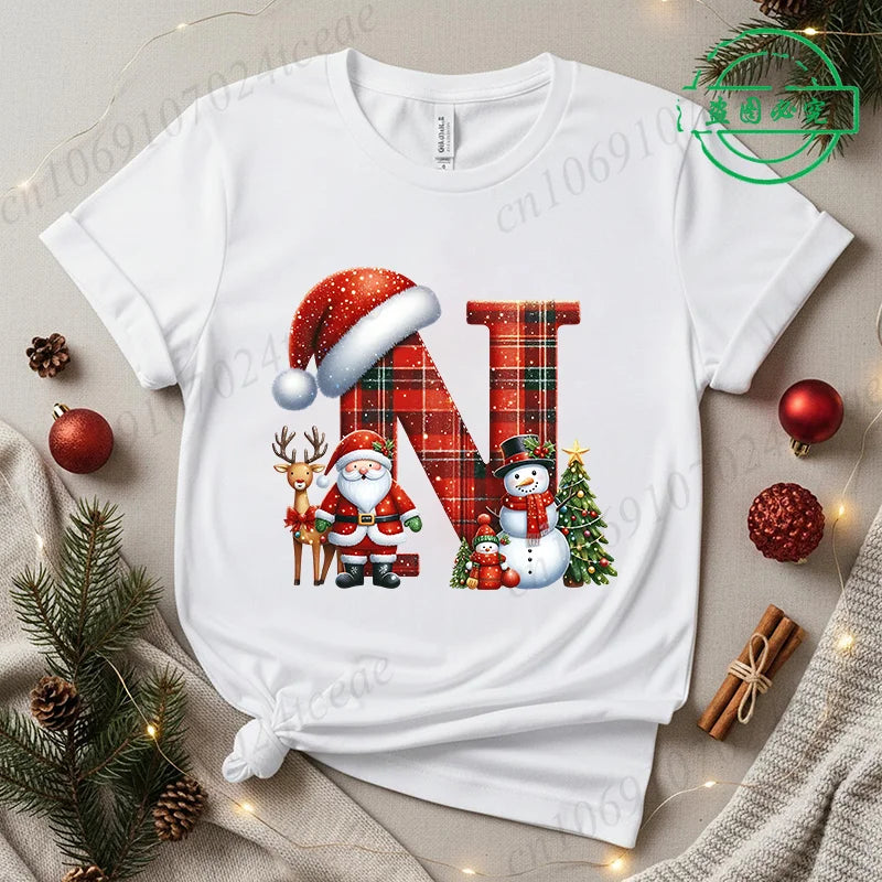 Festive Alphabet Holiday Casual Tee