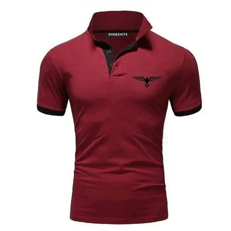 Polo collar contrasting color shirt office fashionable new T-shirt polo shirt men's summer top business casual breathable